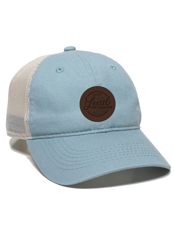Support Local Farmers Leather Patch Mesh Back Hat